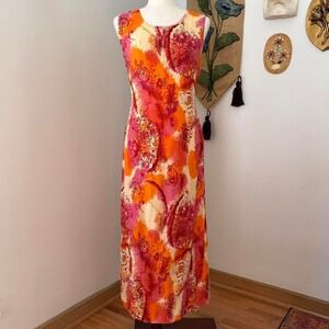 90s Sequin Paisley Tie-Back Dress